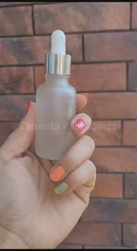 Load and play video in Gallery viewer, Frosted Glass Bottle with Silver Plated Dropper| 15ml &amp; 25ml ,30ml | [ZMG02]
