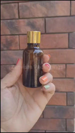 Load and play video in Gallery viewer, Amber Color Glass Bottle With golden Screw cap -10ml, 15ml, 20ml, 25ml, 30ml [ZMG22]
