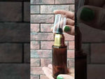 Load and play video in Gallery viewer, (ZMG109) AMBER COLOR GLASS BOTTLE WITH GOLD PLATED BLACK LOTION PUMP  30ML, 50ML
