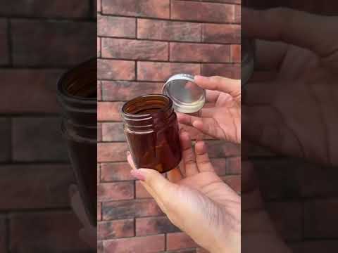 [ZMJ68] Amber Transparent Glass Jar With Airtight Silver Tin Cap