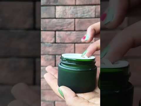 (ZMJ60) DARK GREEN COLOR FROSTED GLASS JAR WITH GOLD SCREW CAP 30GM, 50GM