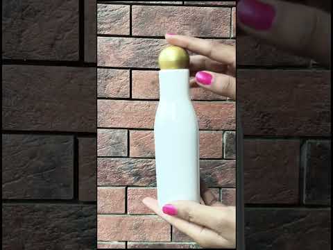 |ZMW31| Milky White Color Bottle With Gold Color Dome Cap For Shampoo, Hair Oil, Body Wash-200ml