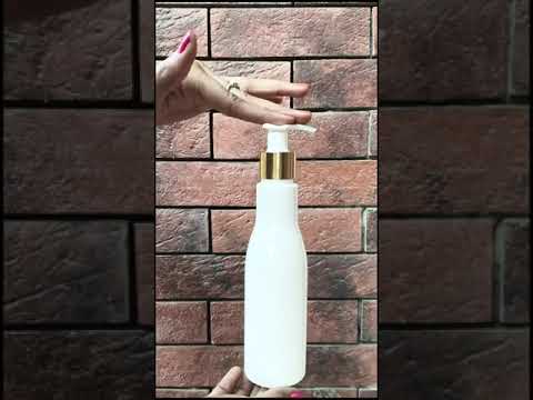 Milky White Bottle With Gold Plated Dispenser Pump For Lotion-200 ML [ZMW12]