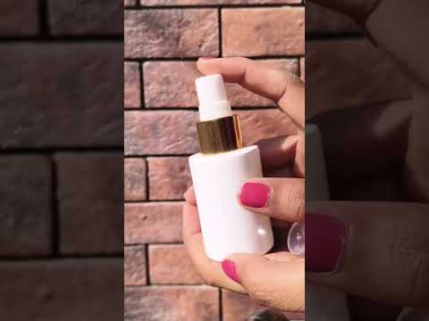 [ZMG120] White Glass Bottle With White Gold Streak Spray Pump - 30ml