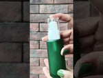 Load and play video in Gallery viewer, (ZMG106) DARK GREEN FROSTED GLASS BOTTLE WITH WHITE LOTION PUMP  30ml, 50ML
