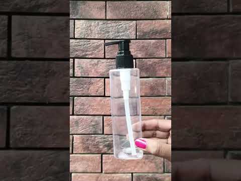 Transparent Square Bottle With Black Dispenser Pump- 200ml [ZMT22]