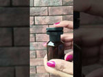 Load and play video in Gallery viewer, (ZMG102) Amber Color Glass Bottle with Black Color Elite Cap 30ml
