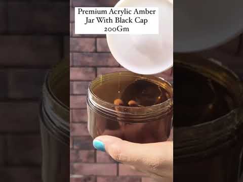 [ZMJ67] Acrylic Amber Shan Jar Transparent With Black Cap & Inner Lid
