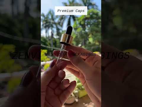 [ZMPC32] Black And Gold Serum Dropper Cap- 18mm, 20mm