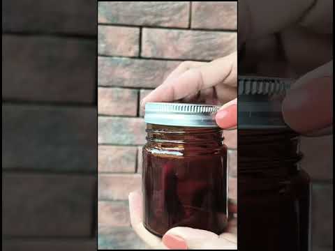 Amber Color Transparent glass Jar with silver Color Tin airtight lid || 100gm ||ZMJ43||