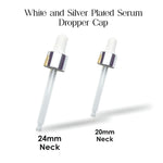 Load image into Gallery viewer, (ZMPC33) White and  Silver Plated Serum  Dropper Cap  20mm, 24mm
