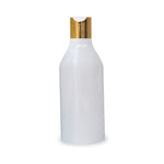 Load image into Gallery viewer, Milky White Bottle, White PET Bottle  Zenvista Packagings, Packagings Solution,  Disktop cap , White Bottle with Gold  Disktop cap, Cosmetic Bottle, Cosmetic  Products Packagings, Bottle for Shampoo ,  Lotion , Hand Wash, Body Wash , Massage Oil 
