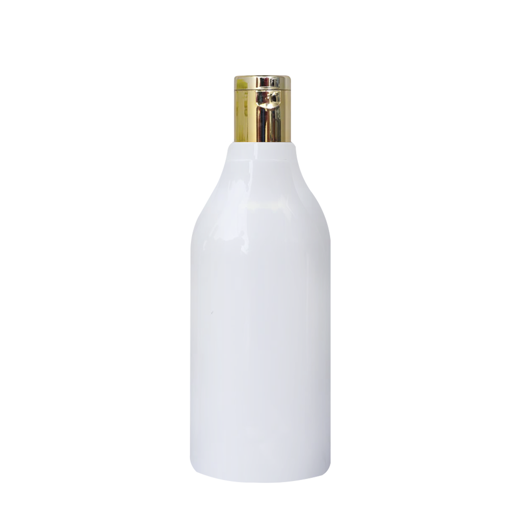 Milky White Bottle , White PET  Bottle , Zenvista Packagings, Packagings Solution, Flip top cap, Golden  flip top cap, White Bottle with fliptop cap, Cosmetic Bottle, Cosmetic Products, Packaging Bottle For  Shampoo, Lotions, Hand Wash, Body Wash, Mssage Oil