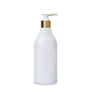 Milky White Bottle, White PET Bottle  Zenvista Packagings, Packagings Solution, Gold plated Dispenser cap  White Bottle with  White Dispenser cap, Cosmetic Bottle, Cosmetic  Products Packagings, Bottle for Shampoo ,  Lotion , Hand Wash, Body Wash 