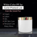 Load image into Gallery viewer, ZMJ29 |  MILKY WHITE BEAUTIFUL PET JAR WITH GOLDEN LID | 50GM &amp; 100GM
