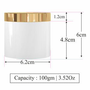 ZMJ29 |  MILKY WHITE BEAUTIFUL PET JAR WITH GOLDEN LID | 50GM & 100GM
