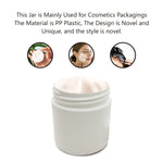 Load image into Gallery viewer, empty white bottles, cosmetic jars , empty jars , white jars , white cap jars , 100 gm empty white jars , golden lining jars , 100gm white color jars , reusable jars , cosmetic jars , zenvista , premium jars, double lid jars , zenvista double lid white jars , empty cosmetic jars . 100 gm jars , 100gm white jars
