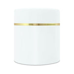 Load image into Gallery viewer, Empty white color cosmetic jars with white cap and golden streak:  50gm, 100gm  [ZMJ15]

