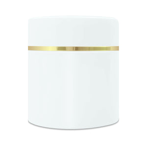 Empty white color cosmetic jars with white cap and golden streak:  50gm, 100gm  [ZMJ15]