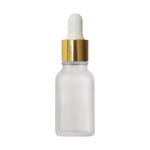 Load image into Gallery viewer, Transparent Frosted Glass Bottle with Golden Plated Dropper| 15ml, 25ml &amp; 30ml [ZMG01]
