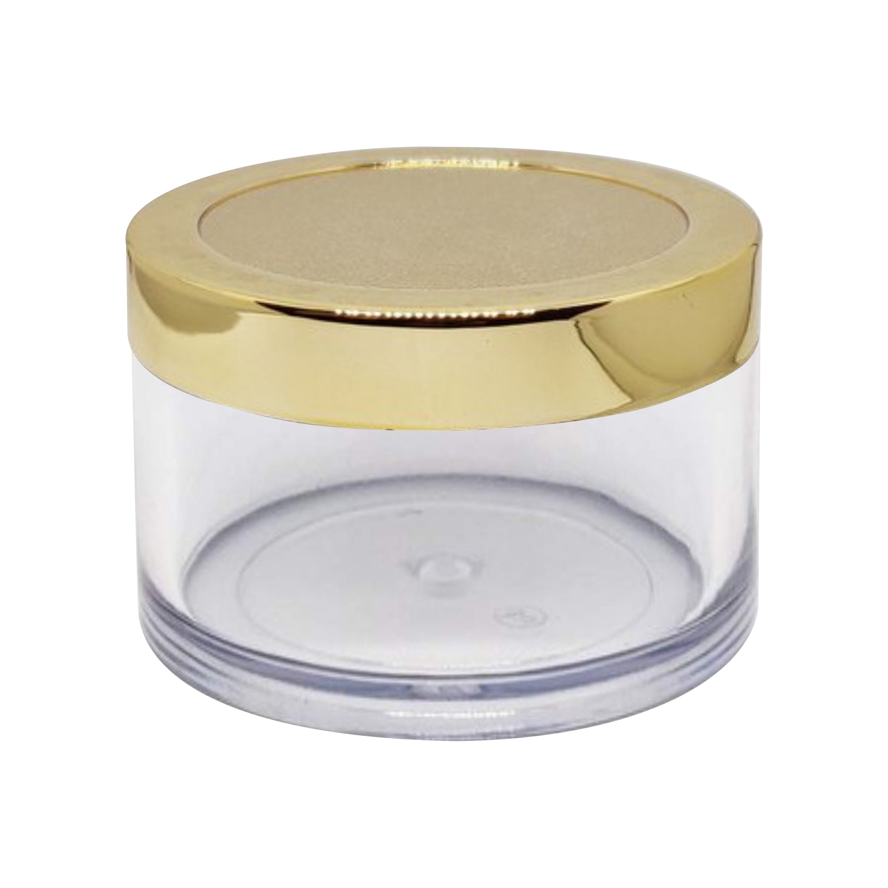 Acrylic Shan Jar With Golden lid/ Cap - 8gm, 15gm, 25gm, 30gm, 50gm, 100gm [ZMJ01]