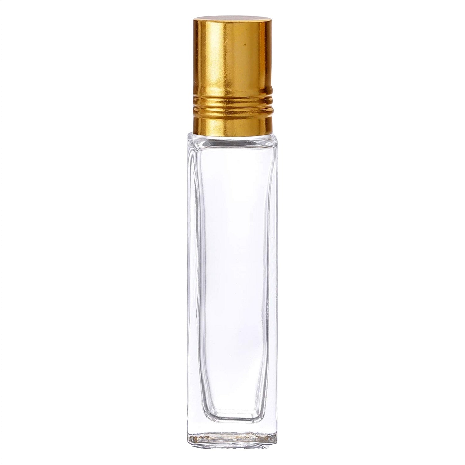 TRANSPARENT GLASS ROLL ON BOTTLE, SQUARE SHAPE - 8ml |ZMG25|