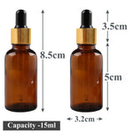 Load image into Gallery viewer, Amber Color Glass Bottle With golden Plated Dropper [ZMG21] | 10ml, 20ml, 15ml, 30ml, 25ml
