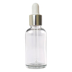 Load image into Gallery viewer, Transparent Glass Bottle With silver Plated Dropper [ZMG07]
