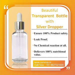 Transparent Glass Bottle With silver Plated Dropper [ZMG07]