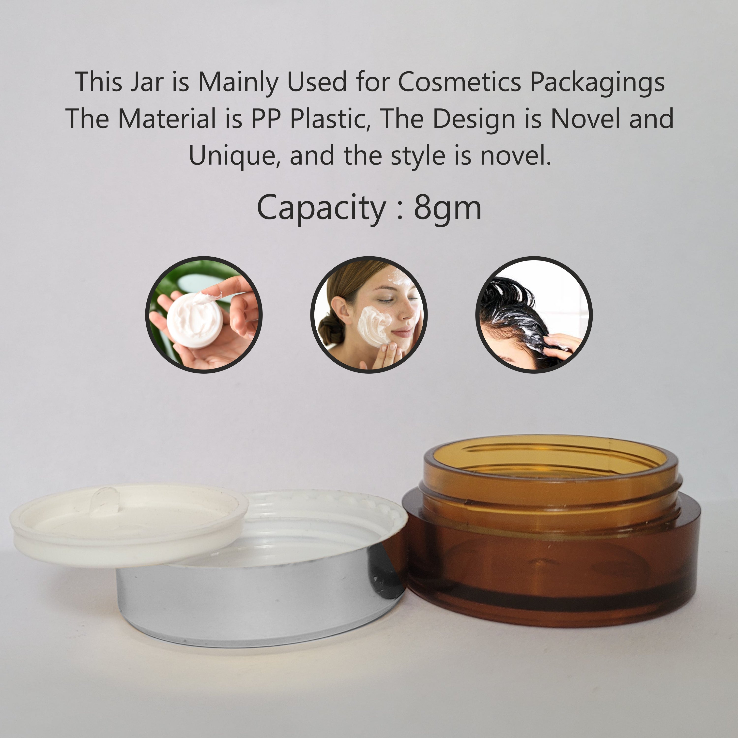 Zenvista, Zenvista packaging,cosmetic packaging, empty cosmetic packaging, jars, empty jars, empty jars for packging, amber color jars, airtight jars, travel friendly jars, jars for cosmetics, cosmetic containers 