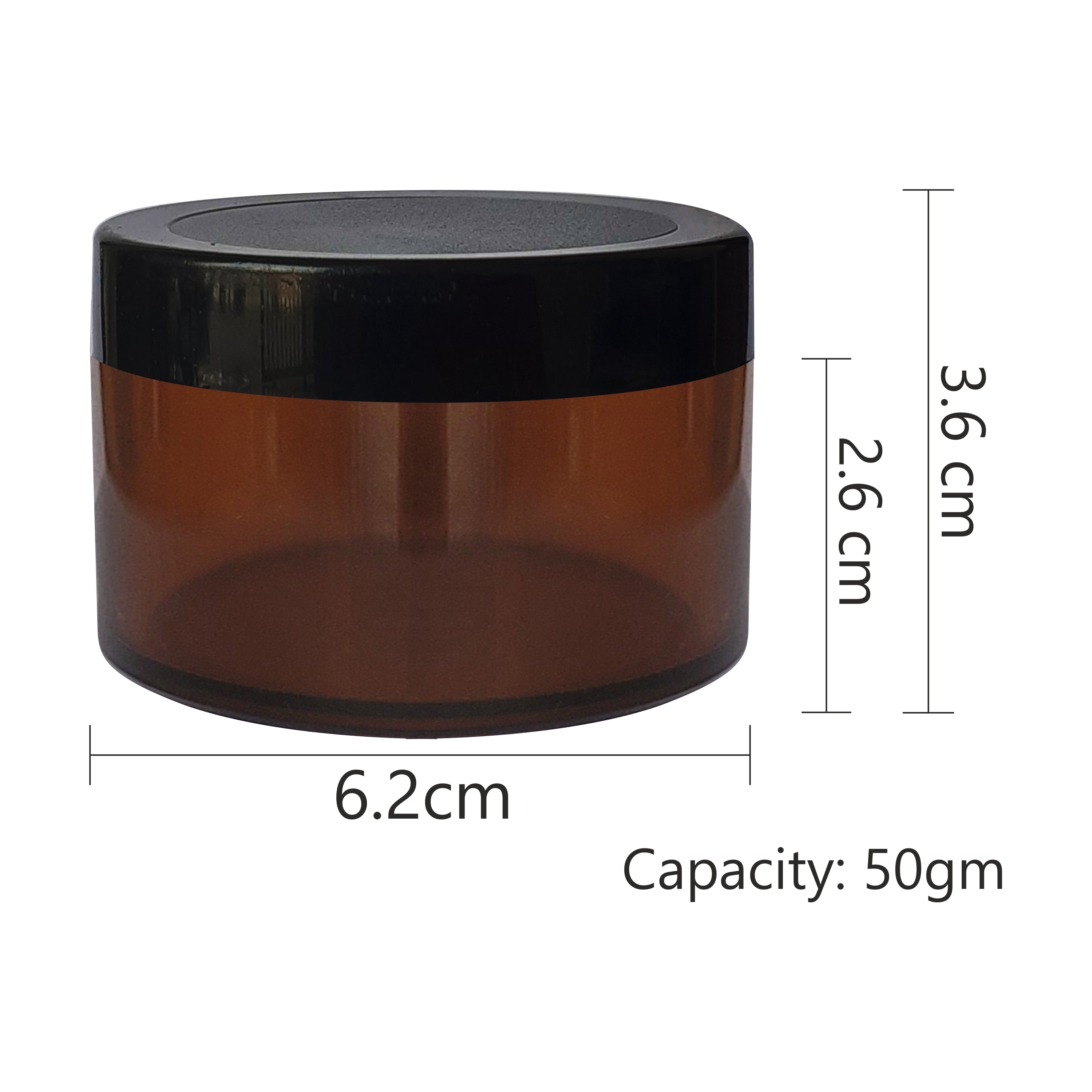 Premium Amber Color Shan Jar With Black color Lid | Capacity -08gm, 15gm, 25gm, 30gm, 50gm & 100gm [ZMJ22]