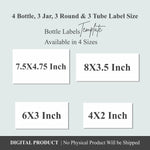 Load image into Gallery viewer, Digital labels, customized label, diy, Templates, canva editing, editable labels, product labels, bottle label, jar label, serum bottle label, shampoo bottle label. jar &amp; containers

