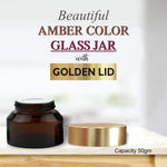 Load image into Gallery viewer, zenvista 50gm amber jar, refillable containers , jar for lip balm , frosted jar, frosted glass jar, empty jars , empty cosmetics jar. Cosmetic pet bottle , empty containers , acrylic shan jar , acrylic jar, 50gm jar, glass bottle, brown bottle, white bottle, amber glass jar
