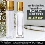 Load image into Gallery viewer, Cosmetic Glass Roll on Bottle with Beautiful Golden Cap - 10ml [ZMG24]
