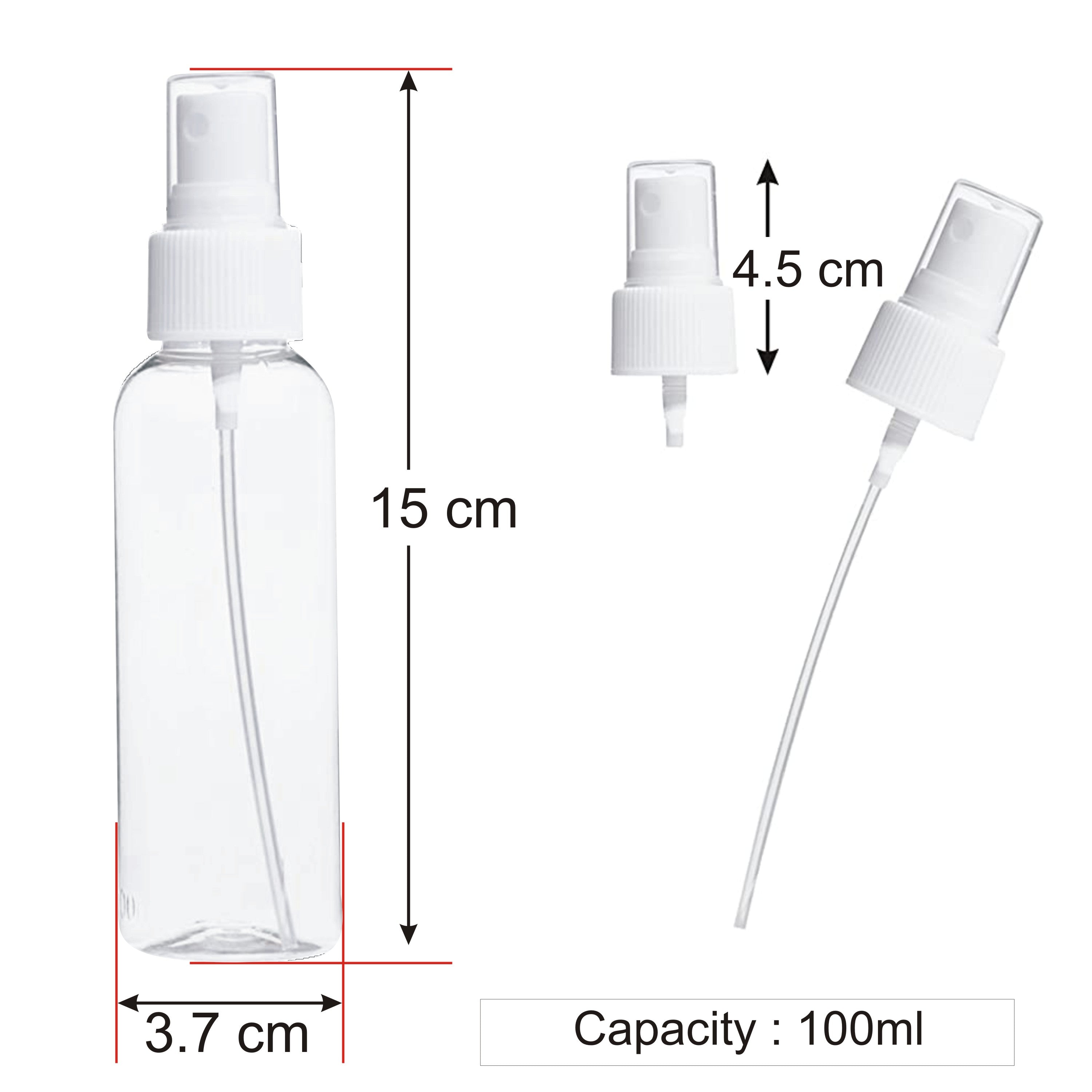 Transparent Bottle With Mist Spray Pump-100ml, 200ml [ZMT09]