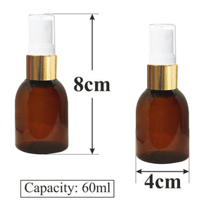 |ZMA18| AMBER COLOR BOTTLE WITH GOLDEN/WHITE MIST SPRAY PUMP Available Size: 50ml