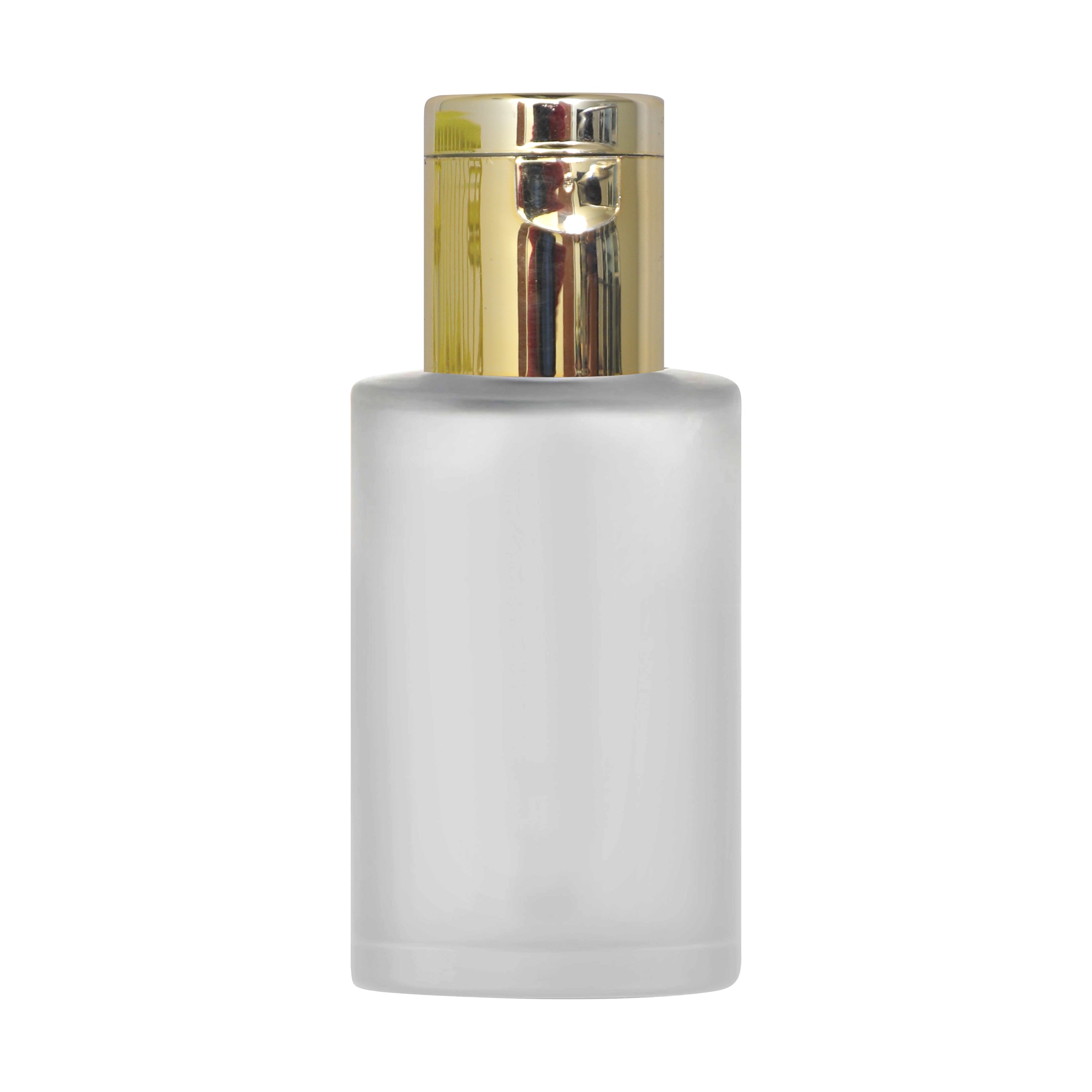 Frosted Glass Bottle With Golden Flip Top Cap [ZMG34] 25ML, 30ml, 50ml, 100ml