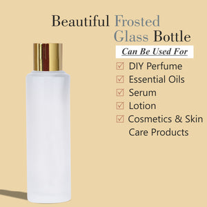 Frosted Glass Bottle With Golden Screw Cap [ZMG35]  25ML, 30ML, 50ML & 100ML