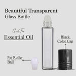 Load image into Gallery viewer, Essential Oil Roller Bottles, Empty Refillable Clear Glass Roll-on Bottles Perfume Roller Bottles with Roller Balls and Black Cap |ZMG41|
