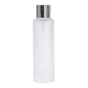 |ZMG44| FLAT SHOULDER FROSTED GLASS BOTTLE WITH SILVER PLATED CAP Available Size: 25ml, 30ml, 50ml, 100ml