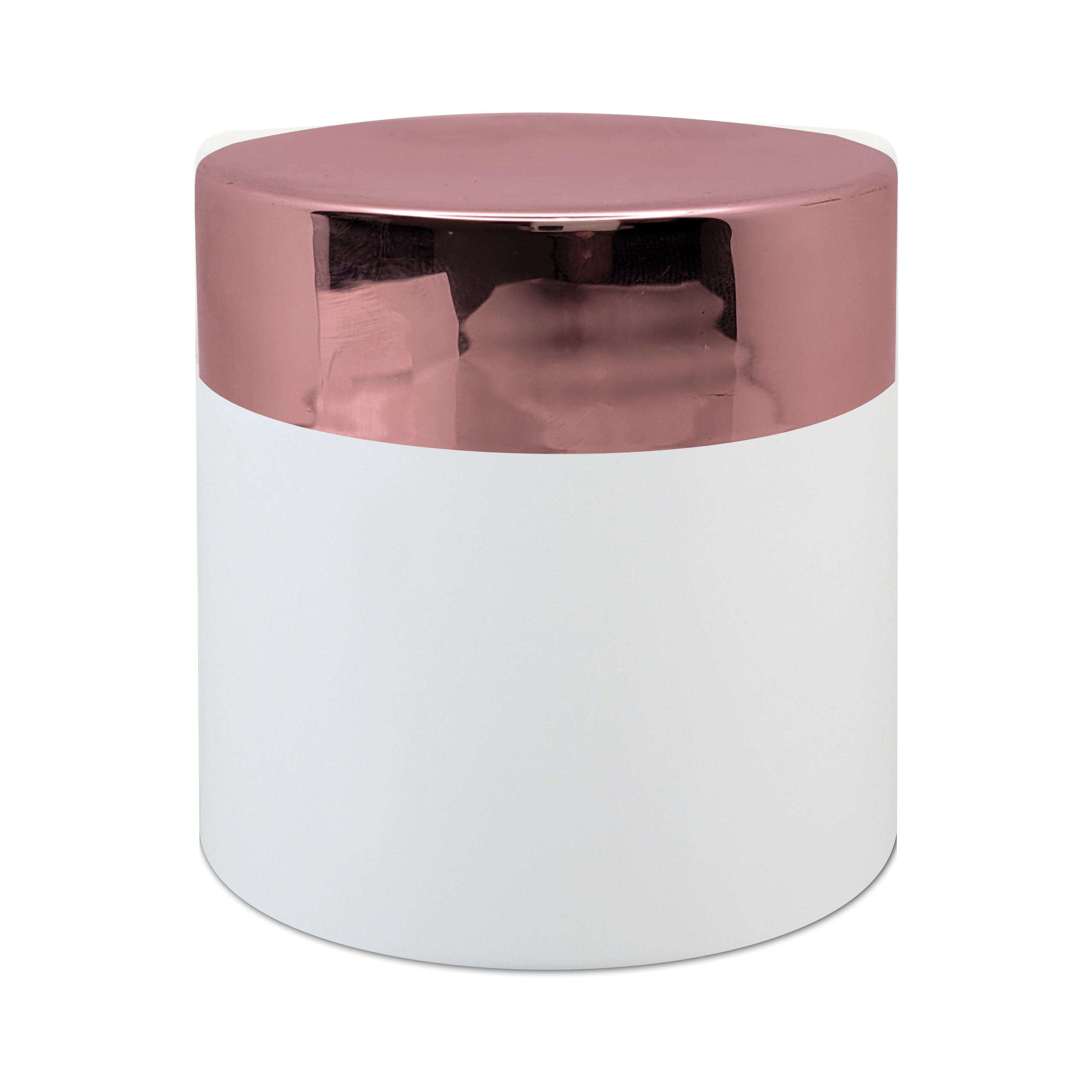 Empty White Color Cosmetics Jar with Rose Gold Cap for Cream- 50gm, 100gm [ZMJ16]