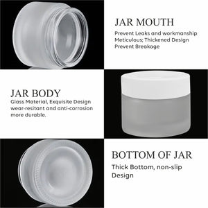 Frosted Glass Jar With white color pet Lid-50GM [ZMJ26]