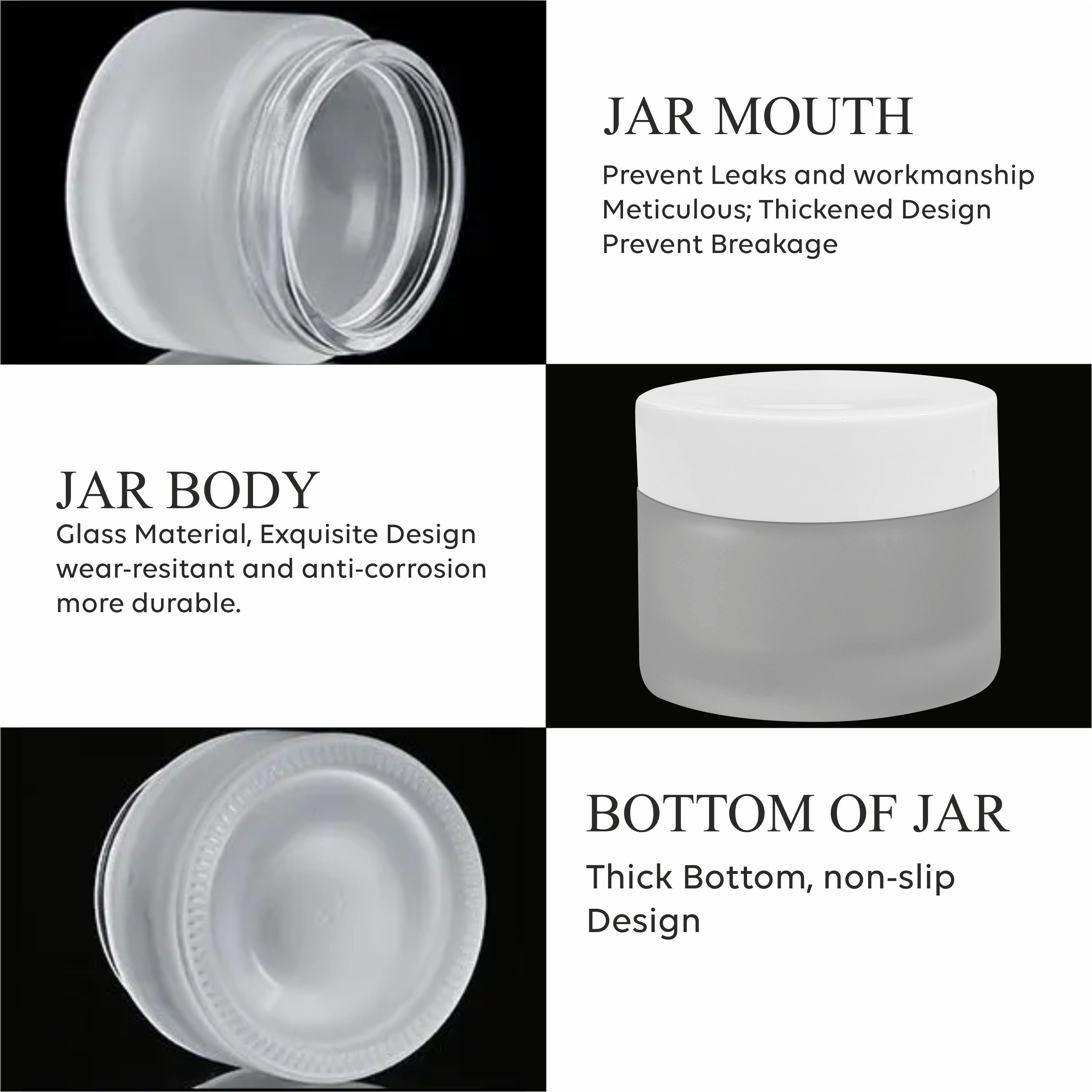 Frosted Glass Jar With white color pet Lid-50GM [ZMJ26]