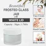 Load image into Gallery viewer, Frosted Glass Jar With white color pet Lid-50GM [ZMJ26]
