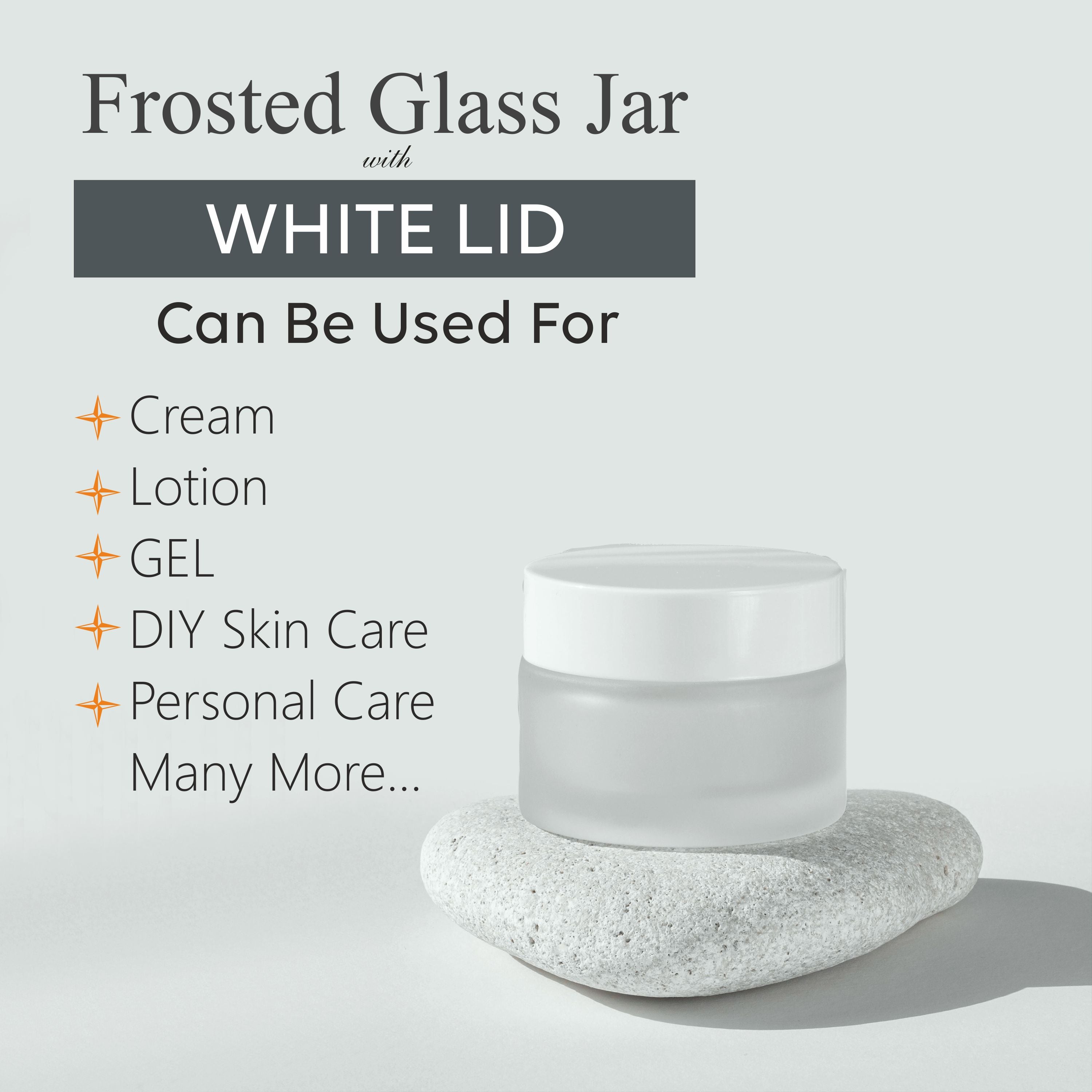 Frosted Glass Jar With white color pet Lid-50GM [ZMJ26]