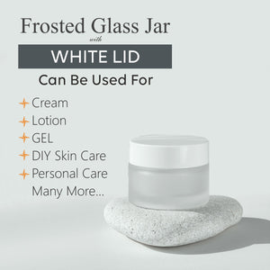 Frosted Glass Jar With white color pet Lid-50GM [ZMJ26]