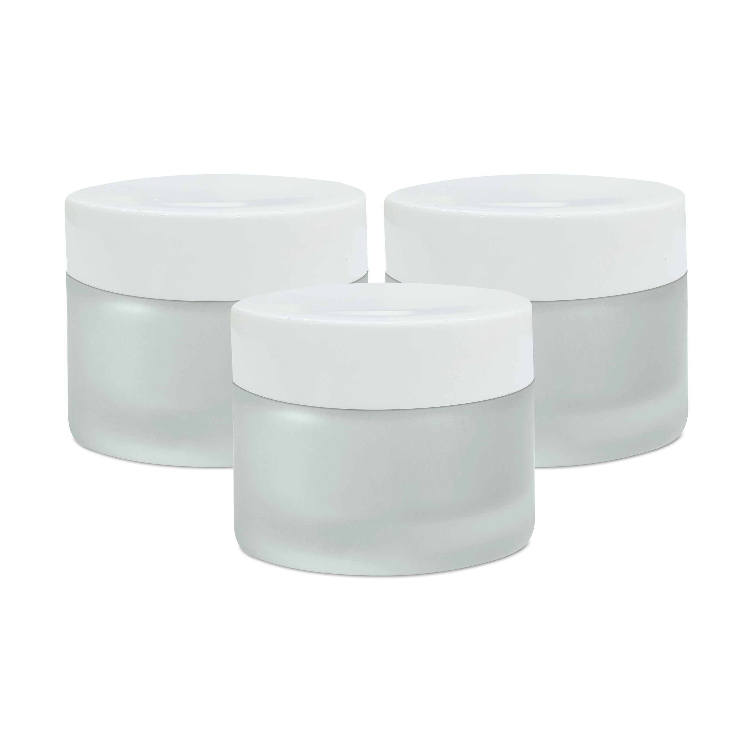 Frosted Glass Jar With white color pet Lid-50GM [ZMJ26]