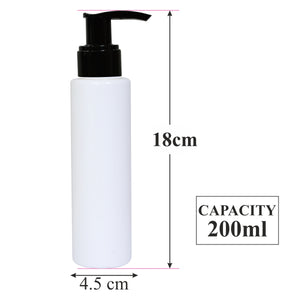 Milky White Bottle With Black Color Dispenser Pump-100 ML & 200ML [ZMW18]