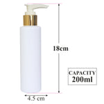 Load image into Gallery viewer, zenvista 100ml empty plastic bottle with gold plated white dispencer pump cap for lotion serum oils  kitchen oils  essential oils  bottle round  bottle milky white  bottle for cosmetics
