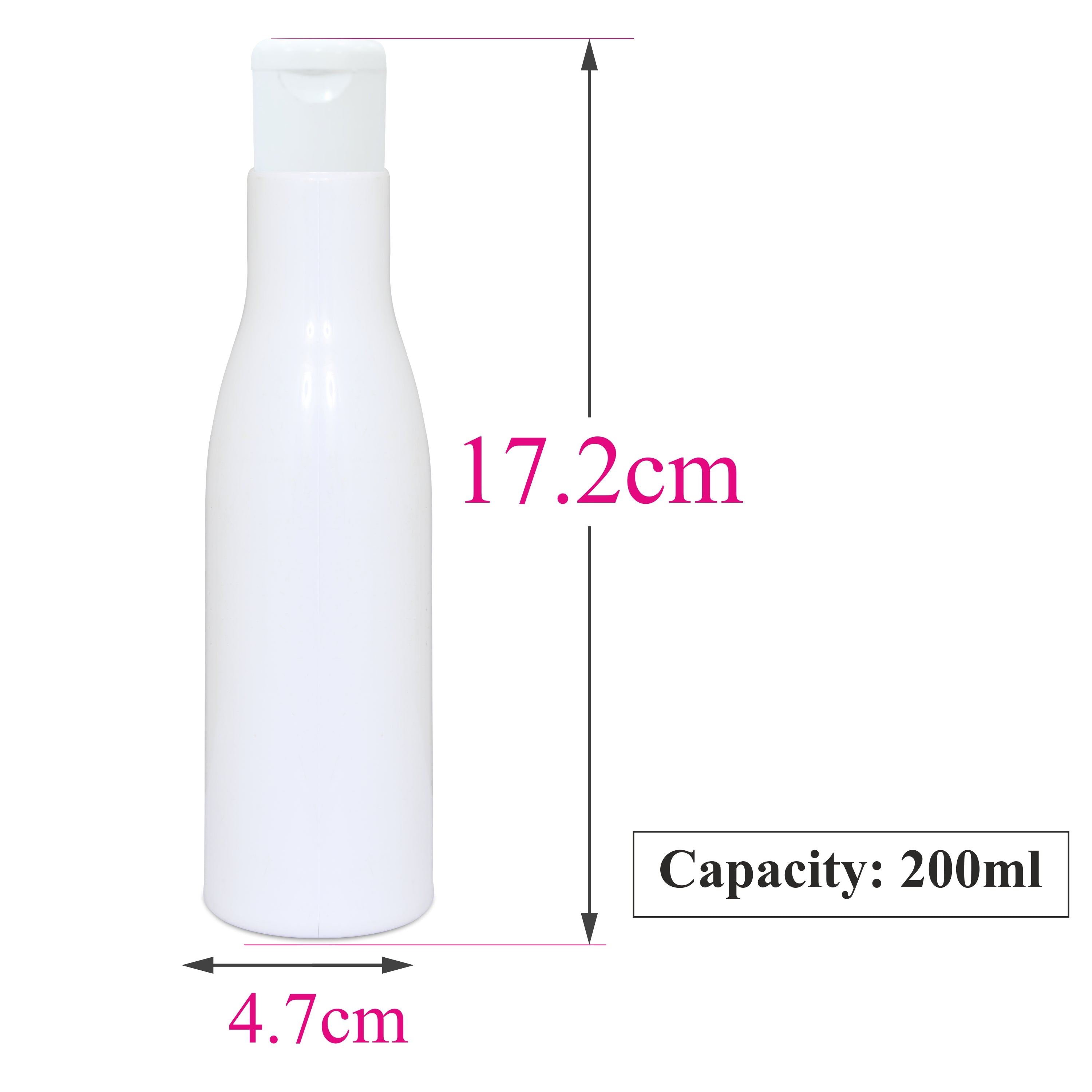| ZMW27| Milky White Color Bottle With White Flip Top Cap For Serum, Toner, Shampoo, Conditioner-  200ml